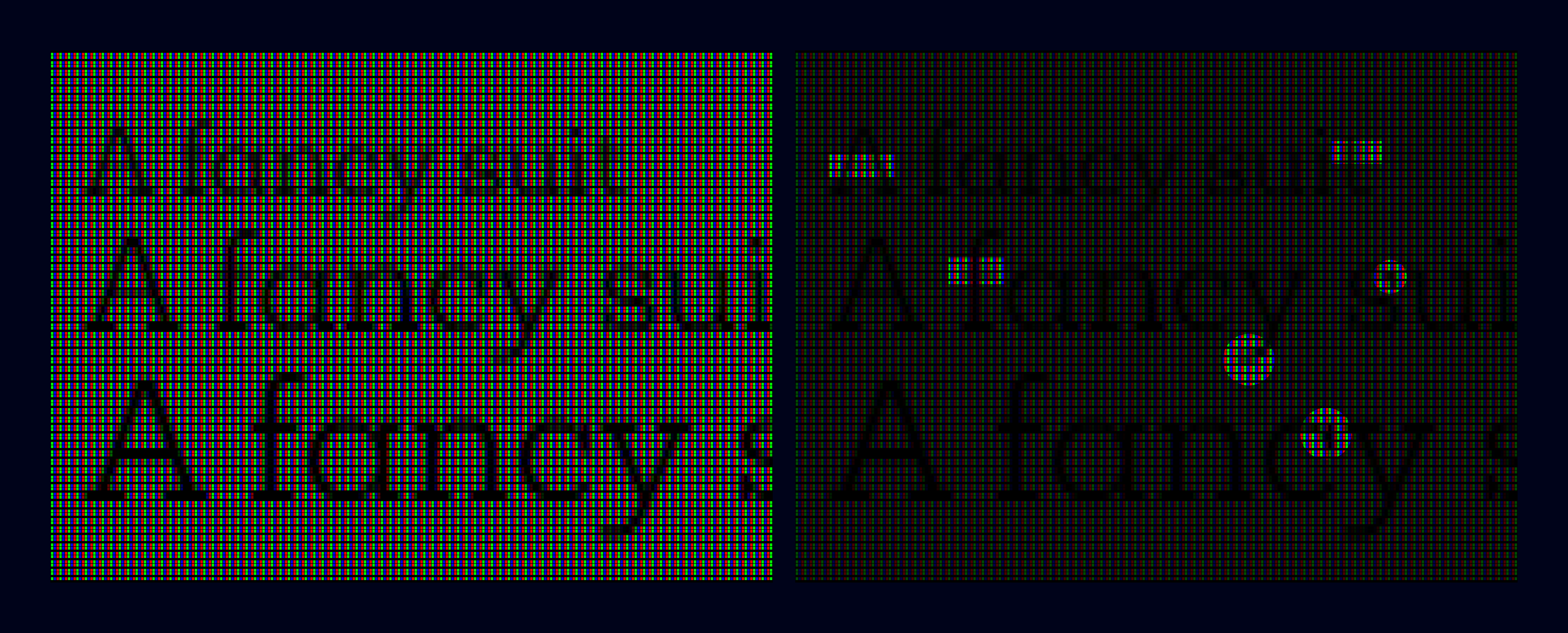 Magnification of an LCD monitor showing blurred, unclear features without PixelFix