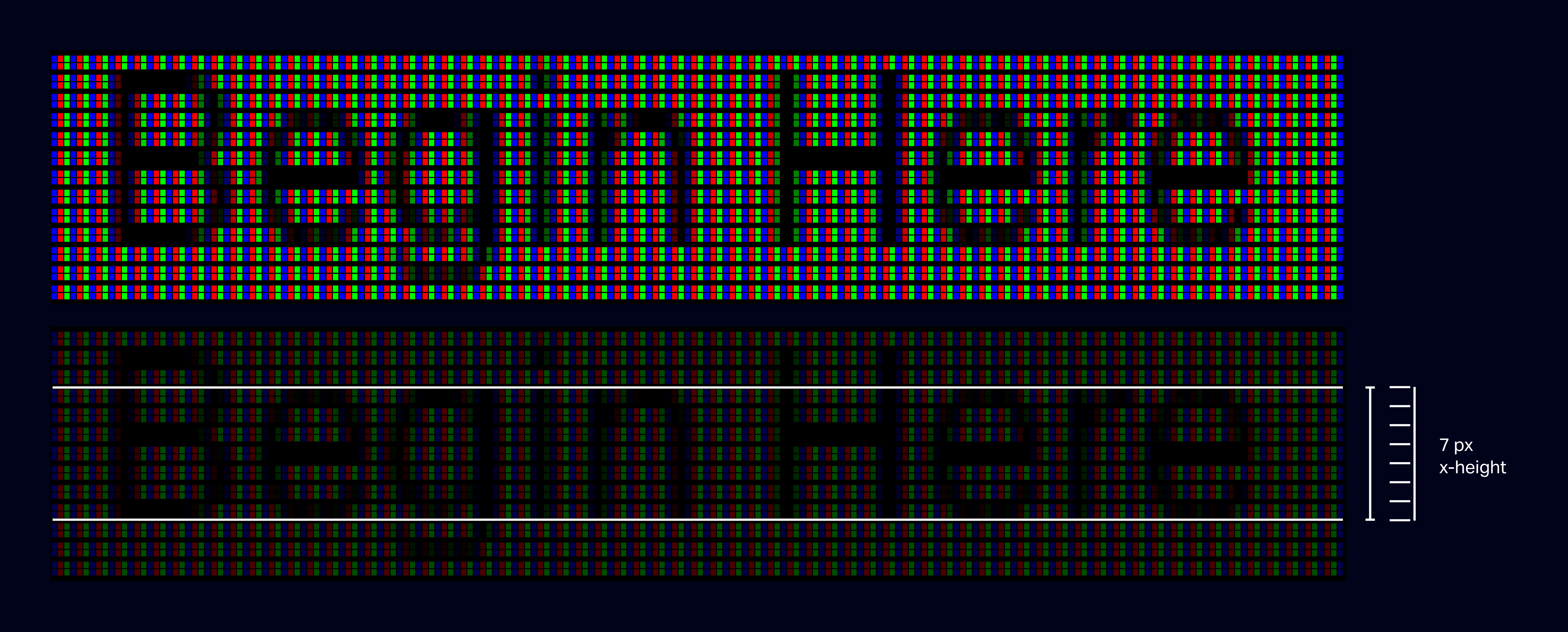 Magnification of an LCD monitor showing clearly defined heights and features with PixelFix
