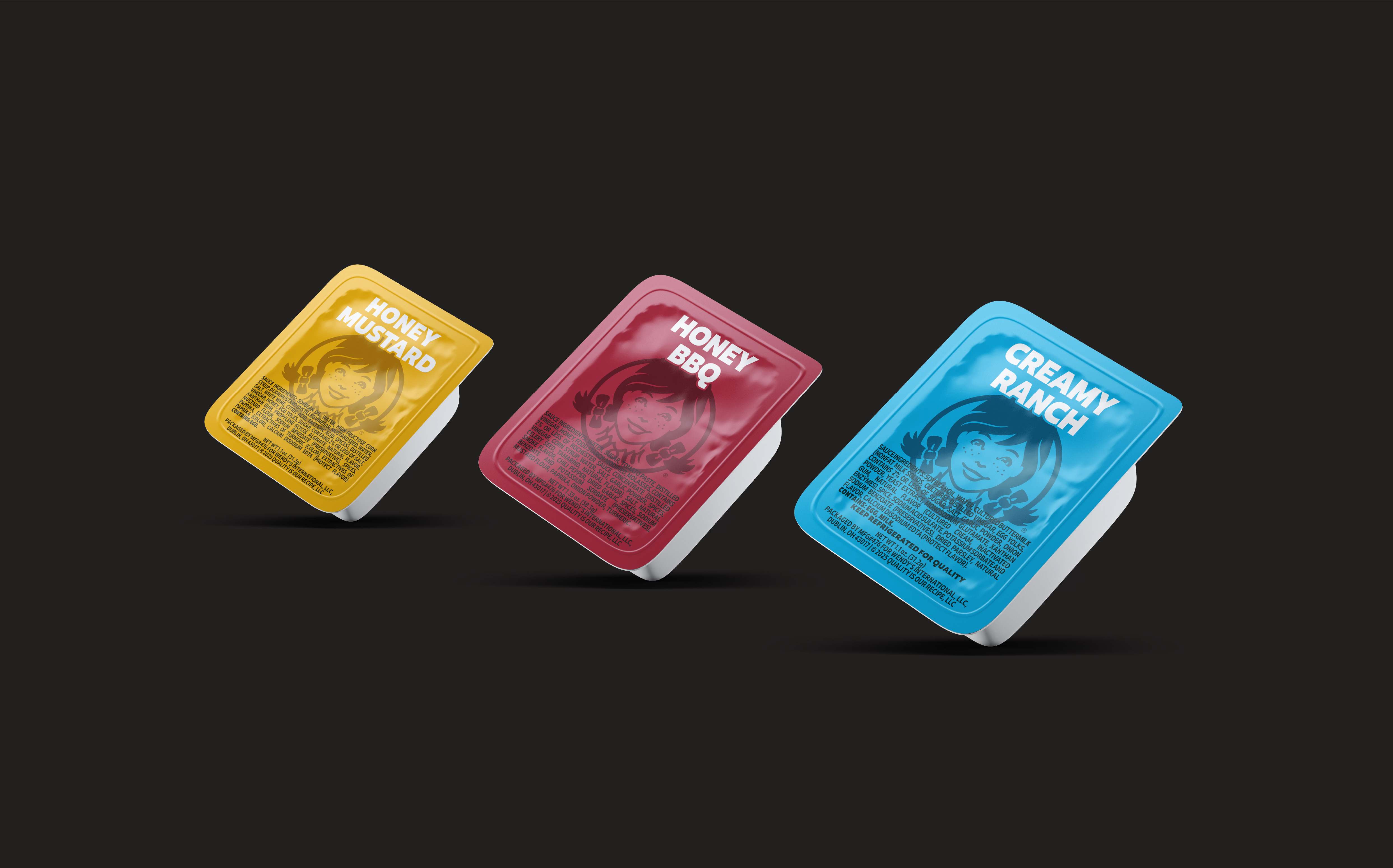 Dips packaging, featuring Wendy’s Fresh