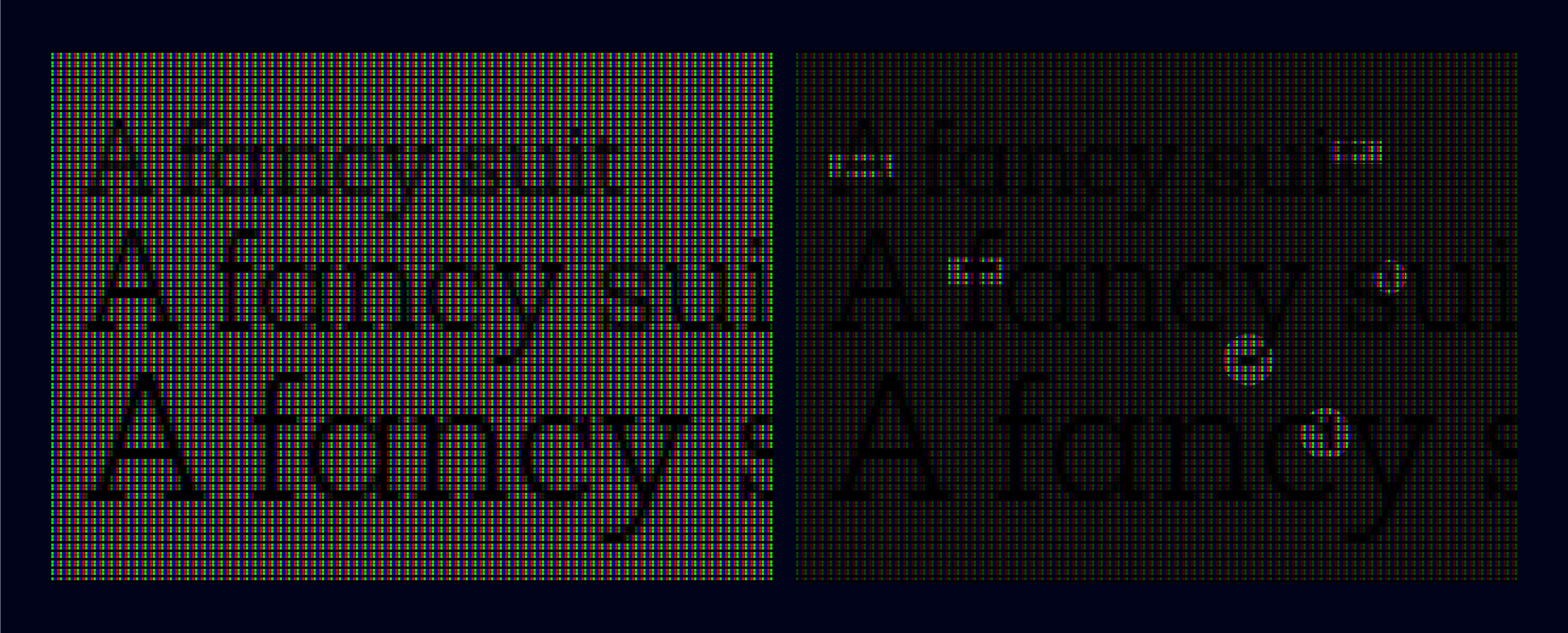 Magnification of an LCD monitor showing clear features across different sizes with PixelFix